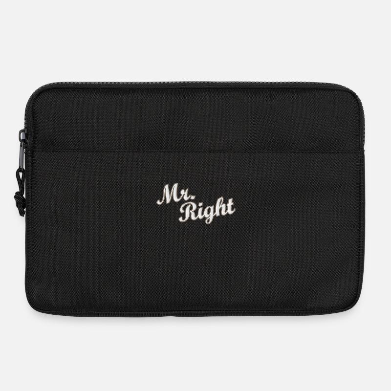 Mr Right Paarshirt / Partnershirt Geschenkidee - Laptoptasche 13" - Schwarz