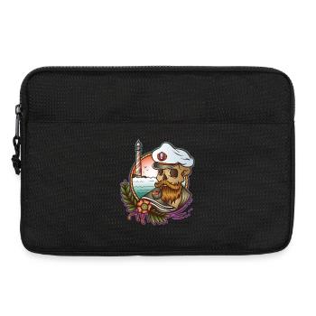 Sail T-Shirt Skull Sailor // Vintage Design - Laptop bag 13" - black - Front