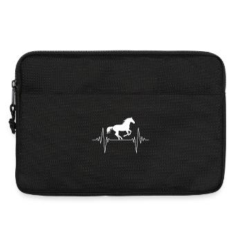 Heartbeat Horse Silhouette - Laptop bag 13" - black - Front