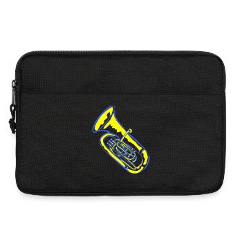 Tuba Musik in Neonfarben - Laptoptasche 13" - Schwarz - Vorne