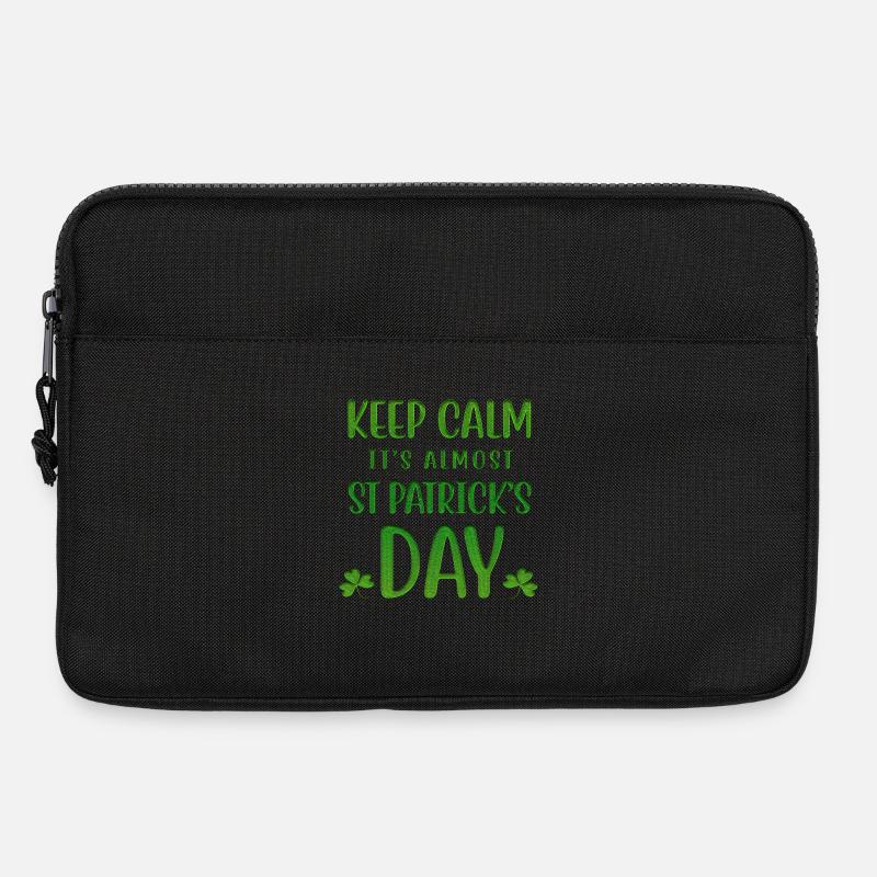 Keep Calm Is Almost St Patrick's Day - Laptop bag 13" - black