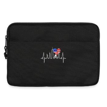 New York Skyline Heartbeat Heart USA Gift NY - Laptop bag 13" - black - Front