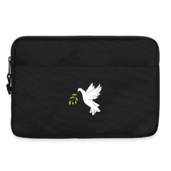 Christliches Symbol - Taube mit Olivenzweig - Laptoptasche 13" - Schwarz - Vorne