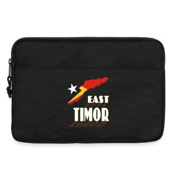 Carte du Timor oriental avec lettrage dynamique - Sacoche pour ordinateur portable 13 pouces - noir - Devant