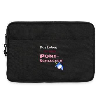 Das Leben ist kein Ponyschlecken pink - Laptoptasche 13" - Schwarz - Vorne