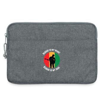 Le reggae est mon coeur - Le reggae est mon âme - Sacoche pour ordinateur portable 13 pouces - gris chiné - Devant