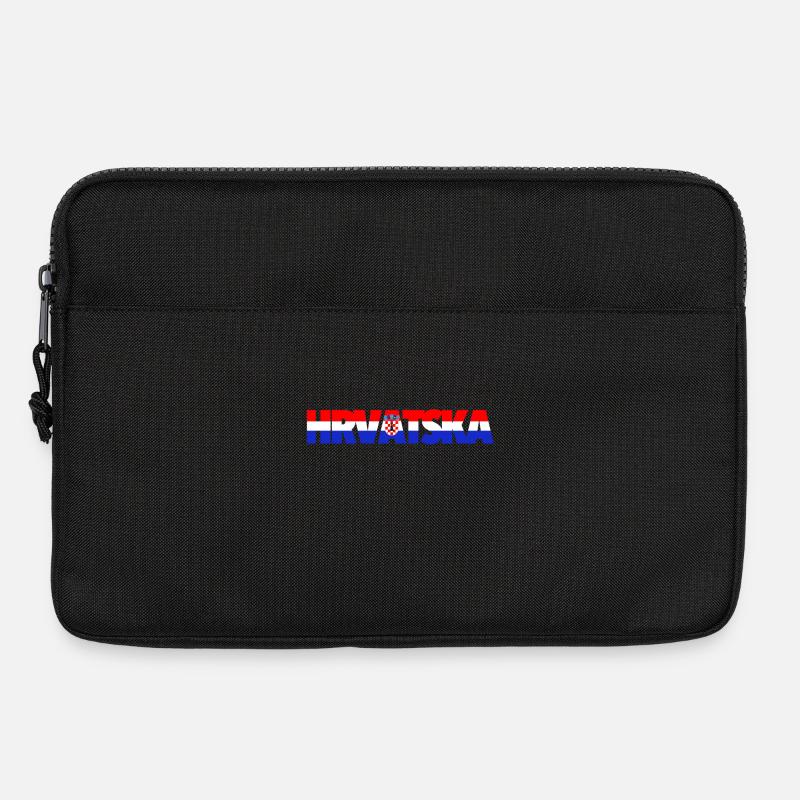 Hrvatska Flag Text mit Wappen - Laptoptasche 13" - Schwarz