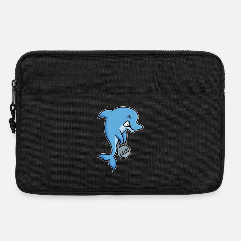 Gewichtheber-Delfin - Laptoptasche 13" - Schwarz