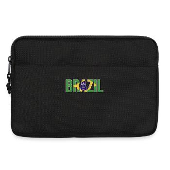 Brazilian flag typography - Laptop bag 13" - black - Front