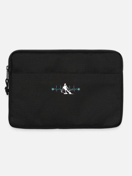 Ski Herzschlag Shirt für Skifahrer - Laptoptasche 13" - Schwarz
