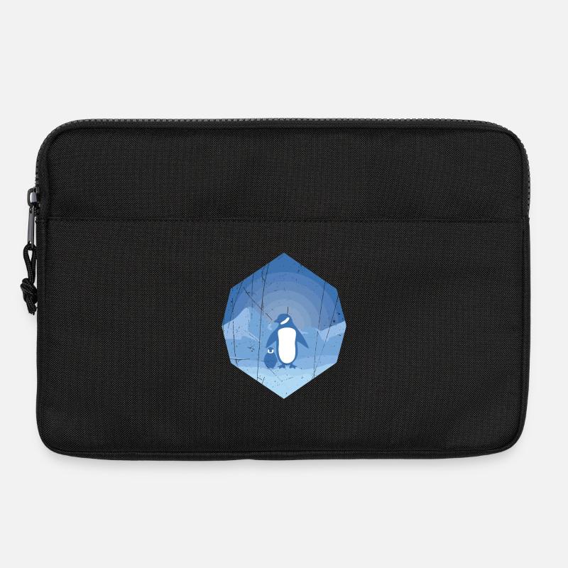 Pinguin Mutter mit Pinguin Baby - Laptoptasche 13" - Schwarz
