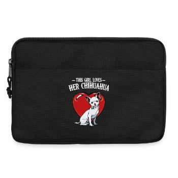 Her Chihuahua Heart Love - Laptop bag 13" - black - Front