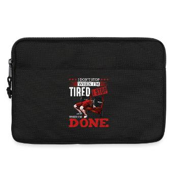 Persévérance pendant la musculation - Sacoche pour ordinateur portable 13 pouces - noir - Devant