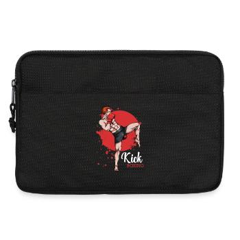 Kickboxer in Red Background - Laptop bag 13" - black - Front