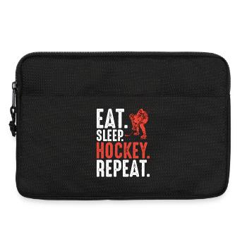 Eat Sleep Hockey Repeat - Laptop bag 13" - black - Front