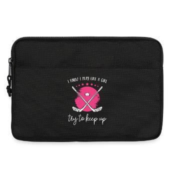 Ich spiele wie ein Mädchen Hockey - Laptoptasche 13" - Schwarz - Vorne