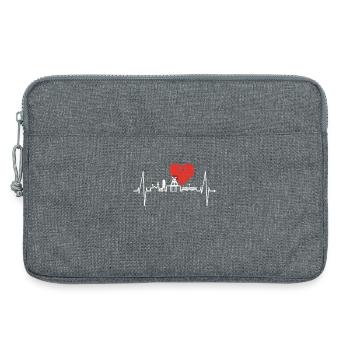 Bochum Herzschlag Bochumer Skyline Heimat Ruhrpott - Laptoptasche 13" - Grau meliert - Vorne