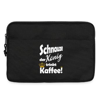 Schnauze der Koenig trinkt Kaffee lustig Spruch - Laptoptasche 13" - Schwarz - Vorne