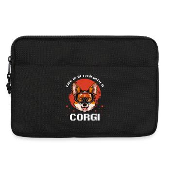 Corgi Diver Bathing Fun - Laptop bag 13" - black - Front