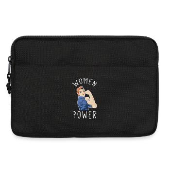 Frauenpower im Rosie Riveter Stil - Laptoptasche 13" - Schwarz - Vorne