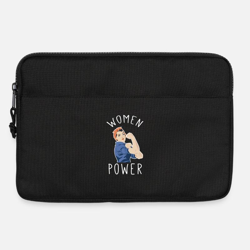 Frauenpower im Rosie Riveter Stil - Laptoptasche 13" - Schwarz