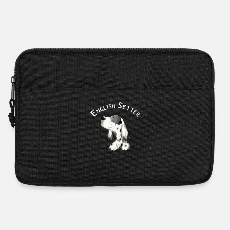 Happy Englischer Setter I Hunde Comic Geschenk - Laptoptasche 13" - Schwarz