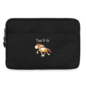 Funny Icelandic horse Take It Isi saying - Laptop bag 13" - black - Front