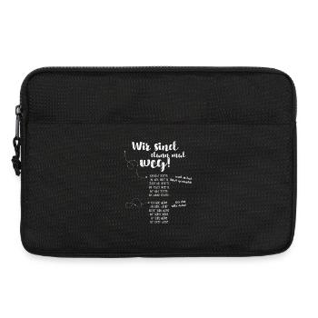 Wir sind dann mal weg – Reiseschriftzug - Laptoptasche 13" - Schwarz - Vorne