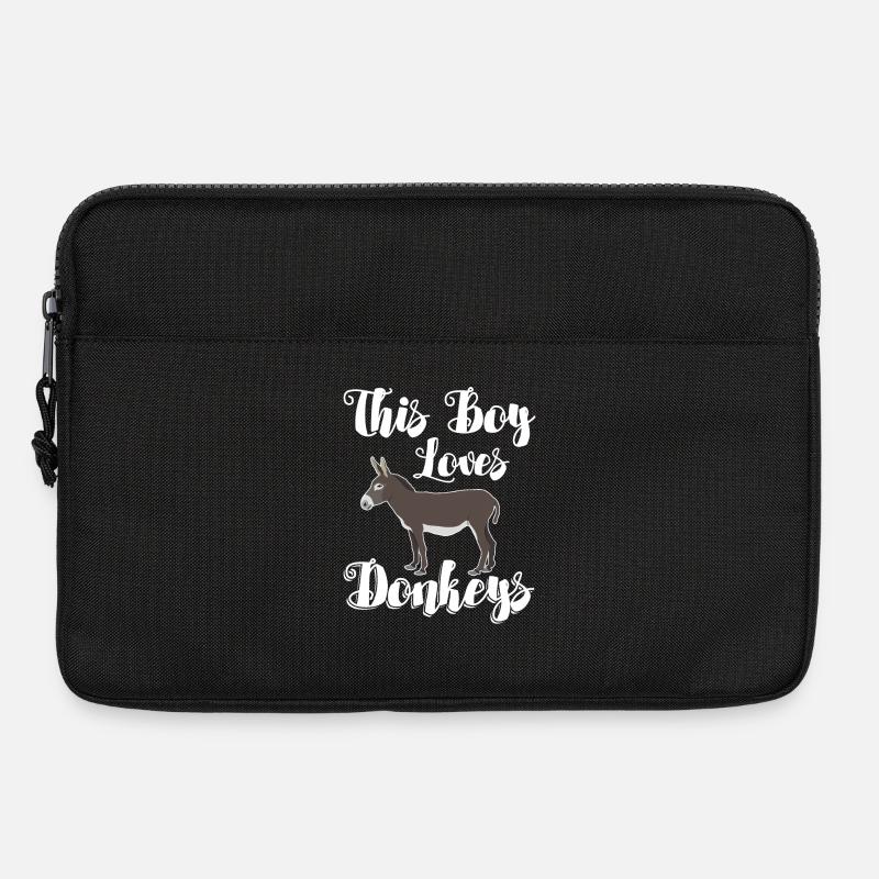 Esel - Dieser Junge liebt Esel - Laptoptasche 13" - Schwarz