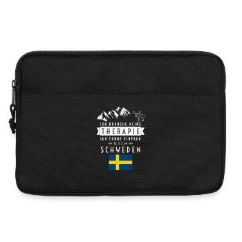 Ich brauche keine Therapie Schweden Spruch - Laptoptasche 13" - Schwarz - Vorne