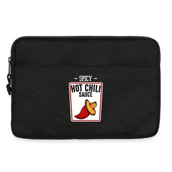 Spicy chili sauce illustration - Laptop bag 13" - black - Front