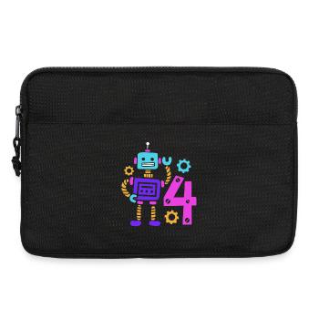 4th birthday robot 4 years old - Laptop bag 13" - black - Front