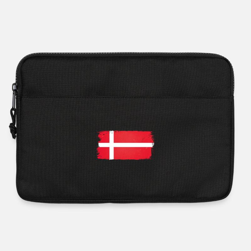 Dänische Flagge im Pinselstrich - Laptoptasche 13" - Schwarz