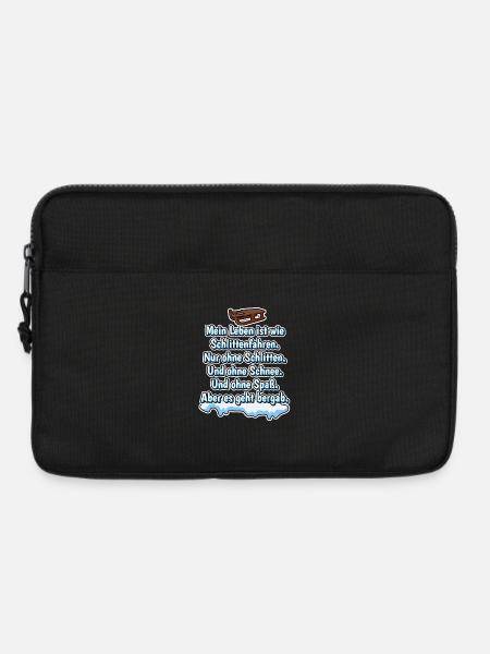 Mein Leben ist wie Schlittenfahren. Nur ohne..... - Laptoptasche 13" - Schwarz