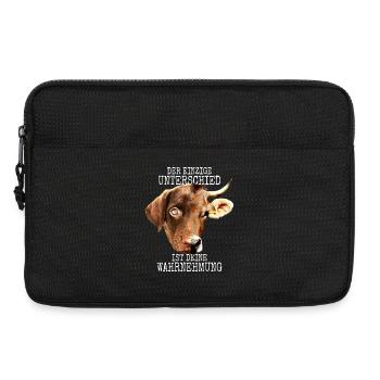Der Unterschied Ist Deine Wahrnehmung Vegan Hund - Laptoptasche 13" - Schwarz - Vorne