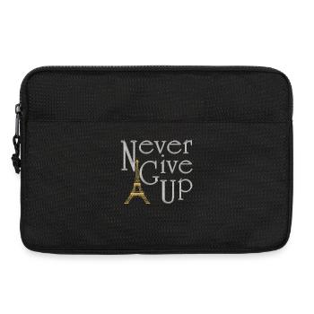 NEVER GIVE UP Silber Eiffelturm Gold - Laptoptasche 13" - Schwarz - Vorne