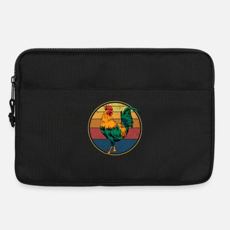 Hahn Gockel Retro Vintage - Laptoptasche 13" - Schwarz