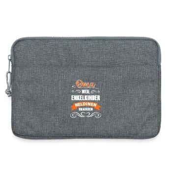 Oma Wächst Enkelkinder Heldinnen - Laptoptasche 13" - Grau meliert - Vorne