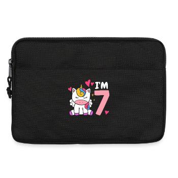 Licorne 7ème anniversaire - Sacoche pour ordinateur portable 13 pouces - noir - Devant