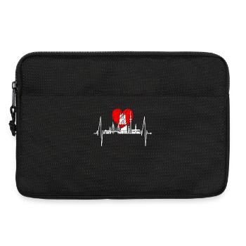 Hamburg Skyline Herzschlag Hamburger Liebe Fan - Laptoptasche 13" - Schwarz - Vorne