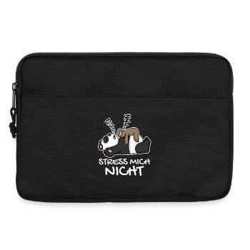 Stress mich nicht Faultier Panda lustig Geschenk - Laptoptasche 13" - Schwarz - Vorne