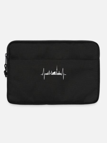 Hamburg Skyline Herzschlag Hamburger Liebe Fan - Laptoptasche 13" - Schwarz