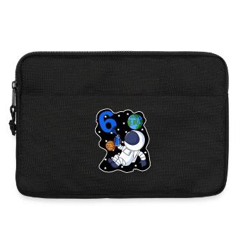 6e anniversaire astronaute cadeau garçon 6 ans - Sacoche pour ordinateur portable 13 pouces - noir - Devant