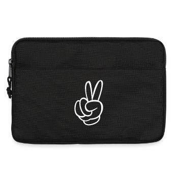 Icône de signe de paix amour liberté paix - Sacoche pour ordinateur portable 13 pouces - noir - Devant