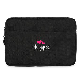 Lieblingsplatz Kissen mit Herz Geschenk - Laptoptasche 13" - Schwarz - Vorne