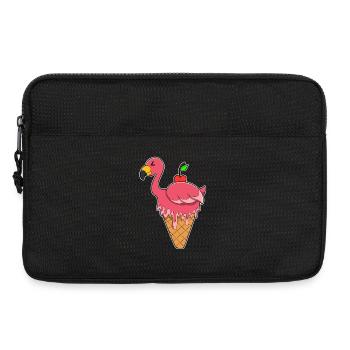 Flamingo Waffeleis - Laptoptasche 13" - Schwarz - Vorne