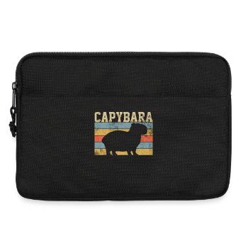Capybara rongeur rétro vintage - Sacoche pour ordinateur portable 13 pouces - noir - Devant