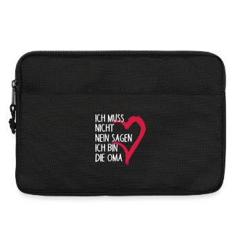 Ich muss nicht NEIN sagen ich bin die Oma Spruch - Laptoptasche 13" - Schwarz - Vorne