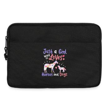 Cheval Chien Amoureux des chevaux Amoureux des chiens - Sacoche pour ordinateur portable 13 pouces - noir - Devant