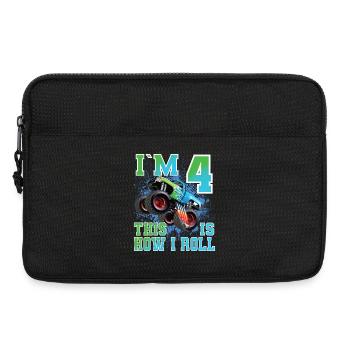 4 ans de monster-truck - Sacoche pour ordinateur portable 13 pouces - noir - Devant